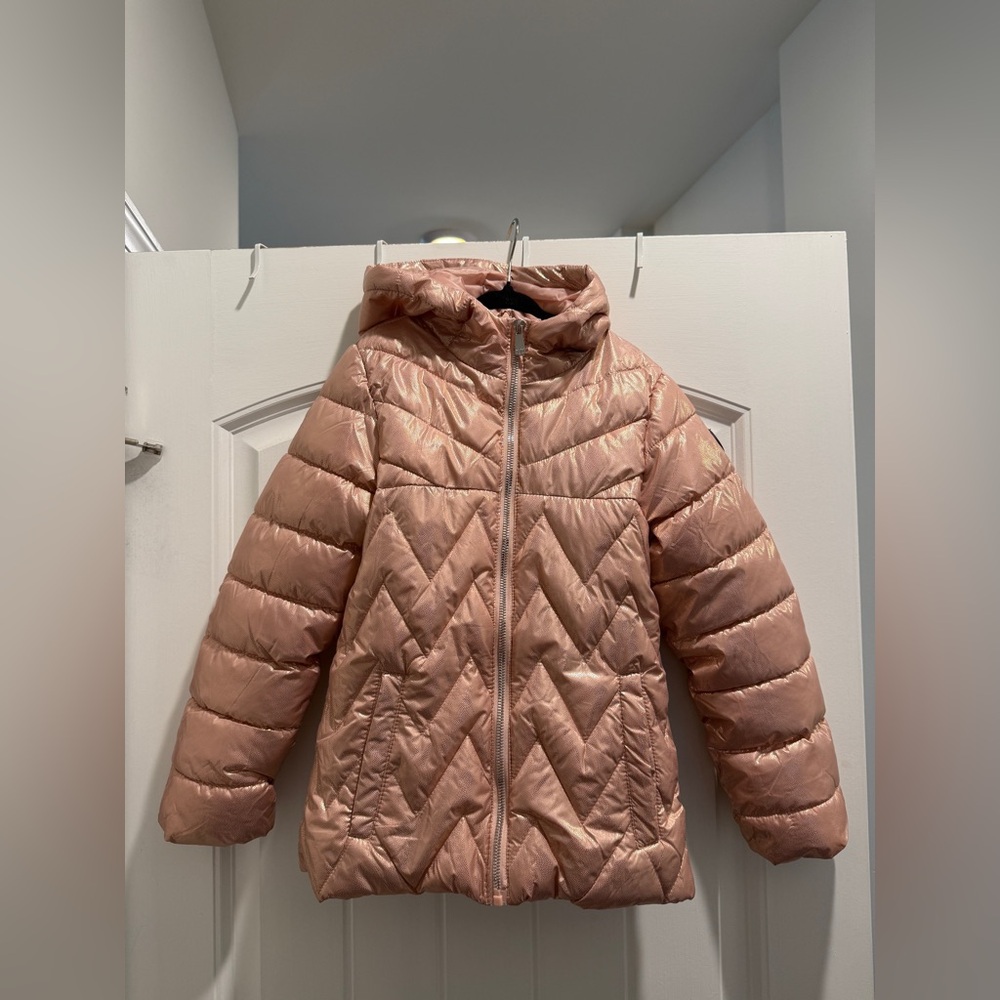 NWOT Kensie Shimmering Rose Puffer Jacket for Kids size 7/8 💖